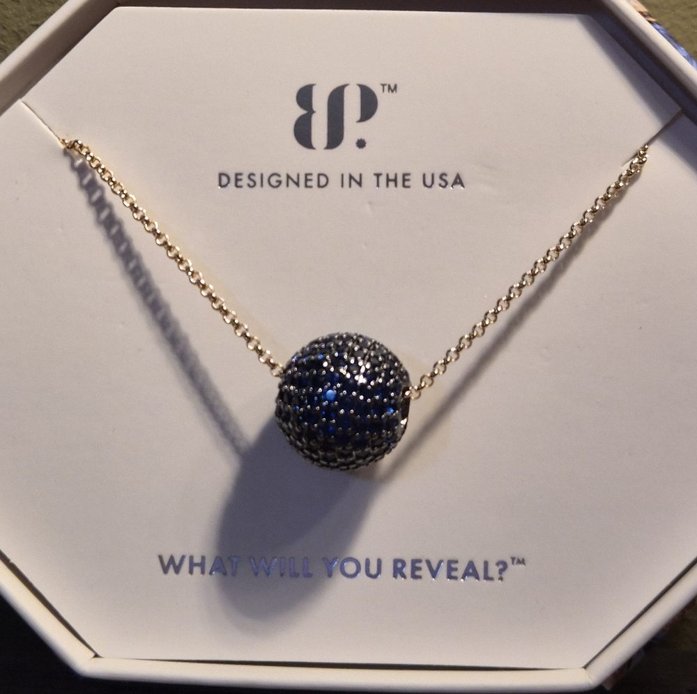 BP Elegant Blue and Gold Necklace